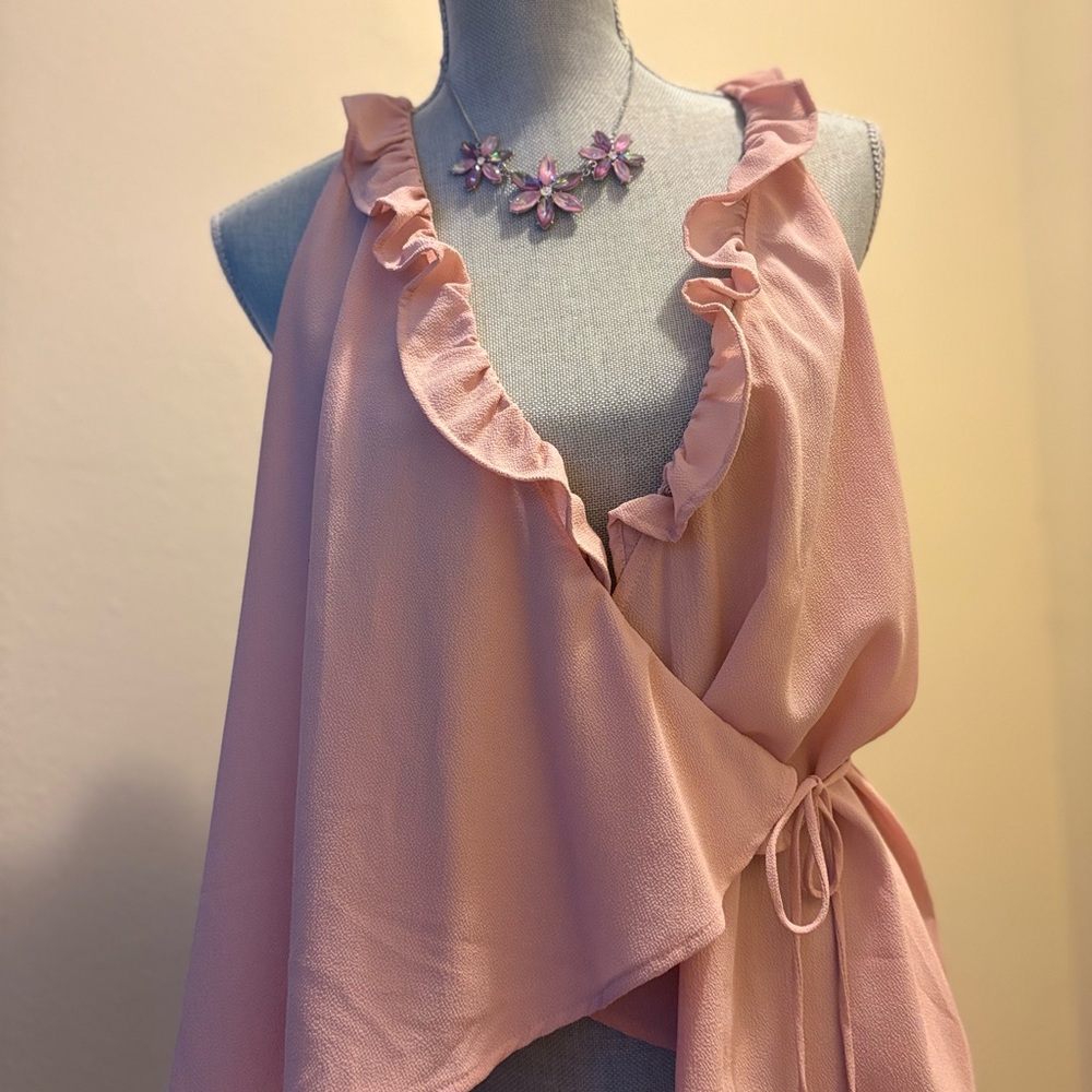 Leith Soft Pink Ruffle Blouse - Picture 2 of 3